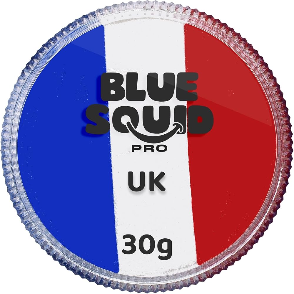 Blue Squid PRO Face Paint 30g Red White Blue Water-Based Pro Cake