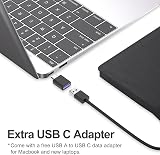 ORIGBELIE External CD DVD Drive USB 3.0 Burner RW ROM Player Laptop Mac Win view 5