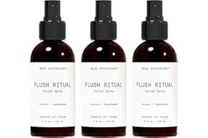 Muse Apothecary Flush Ritual - Aromatic & Refreshing Toilet Spray, Use Before You Go, 4 oz, Infused with Natural Essential Oils - Coconut + Sandalwood, 3 Pack