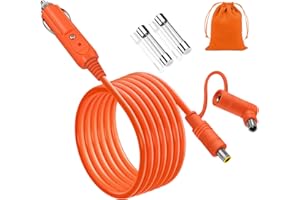 YEZriler 14AWG Car Charging Cable for Jackery Portable Power Station Explorer 3000 2000 1500 1000 880 550 500 300 290 240 160 Cigarette Lighter Charger DC Adapter Cord with DC7909/8020 Plug - 2M/6.6FT