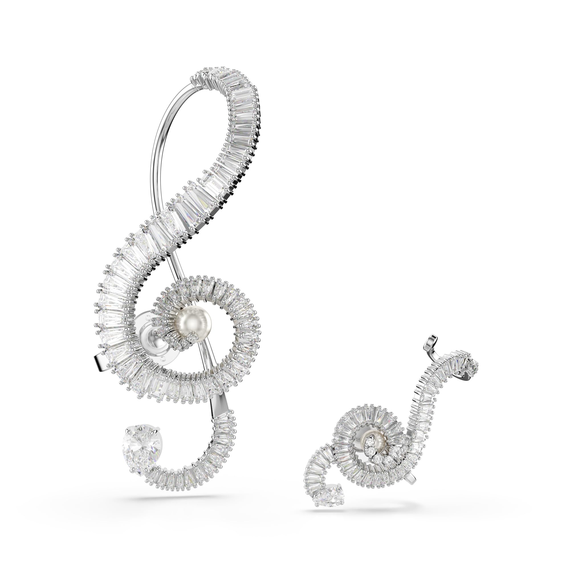 Ariana Grande SS25 Crystal Clip Earrings in Rhodium Finish - Part of the Ariana Grande x Swarovski Capsule Collection