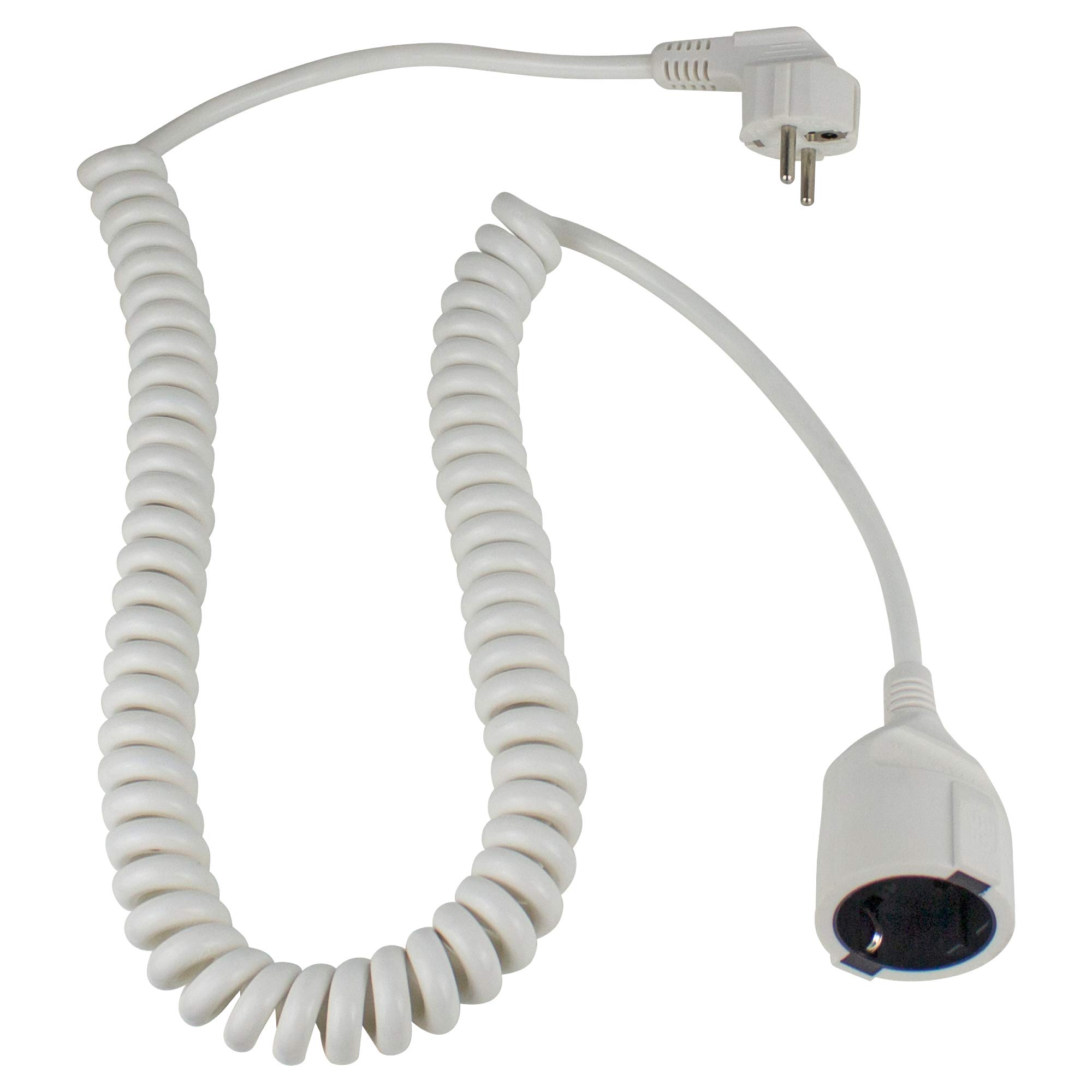 Schwabe Protective Contact Coiled Cord, Stretchable to 2.5 Meters, IP20 Interior, 70412