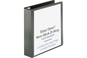 Sparco Locking D-Ring View Binder, 2 Inches Capacity, 11 x 8-1/2 Inches, Black (SPR26960)