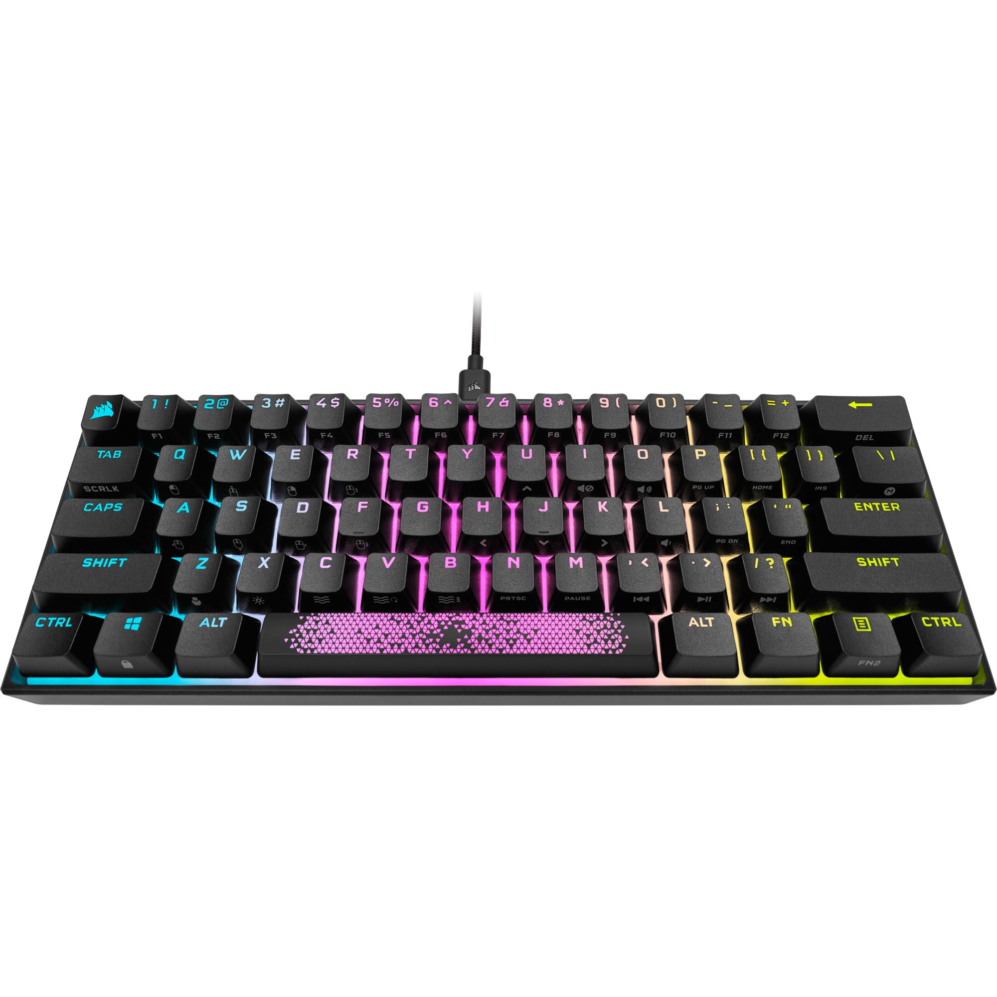 Corsair K65 RGB MINI 60% Mechanische Gaming-Tastatur (Anpassbare RGB-Beleuchtung einzelner Tasten, CHERRY MX SPEED-Tasten, PBT-Double-Shot-Tastenkappen, AXON-Technologie) QWERTZ, Schwarz 5
