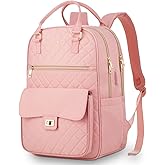 RJEU Backpack Boogbag for Women,Cute School Backpack for Teen Girls with Laptop Compartment,Quilted Stylish Computer Bag Big Book Bag for College Student Work,Pink