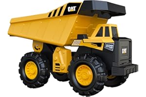 CAT Construction Toys, Real Steel Max Dump Truck 16”: Real Steel Body, Working Dump Bed, Oversize All-Terrain Wheels, Heavy-D