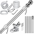 Jetlifee Flag Pole, 360° Spinning 5FT Flag Pole for Outside House Garden Yard, Tangle Free, Rust Proof and Wind Resistant Aluminum Flagpole, Residential or Commercial Use (Silver Flagpole Only)