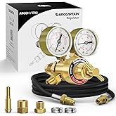 ARCCAPTAIN Argon/CO2/Helium Regulator with 8.2FT Inert Gas Welding Hose | 0-4000 PSI, 0-30+ CFH, CGA580 Inlet Connection, Welding Regulator for MIG and TIG