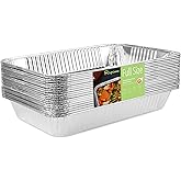 Roponan 20-Pack Heavy Duty Full Size Aluminum Foil Deep Pan, 21”x13“ Disposable Roasting Pan for Cooking, Baking & Grilling, Large Chafing Pan for Catering, Steam Table, Buffets of Hotel & Restaurant