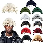 KBGYTX Turban Head Wraps for Men - Skull Cap Halo Turban with Pre-Tied Tassels and Fringe Twisted Tail - Beige