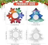 Gukasxi 2pcs Tealight Silicone Resin Molds Snowflake & Tree Candle Holders view 2