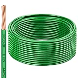 14 AWG THHN Stranded Bare Copper Wire 50FT Green