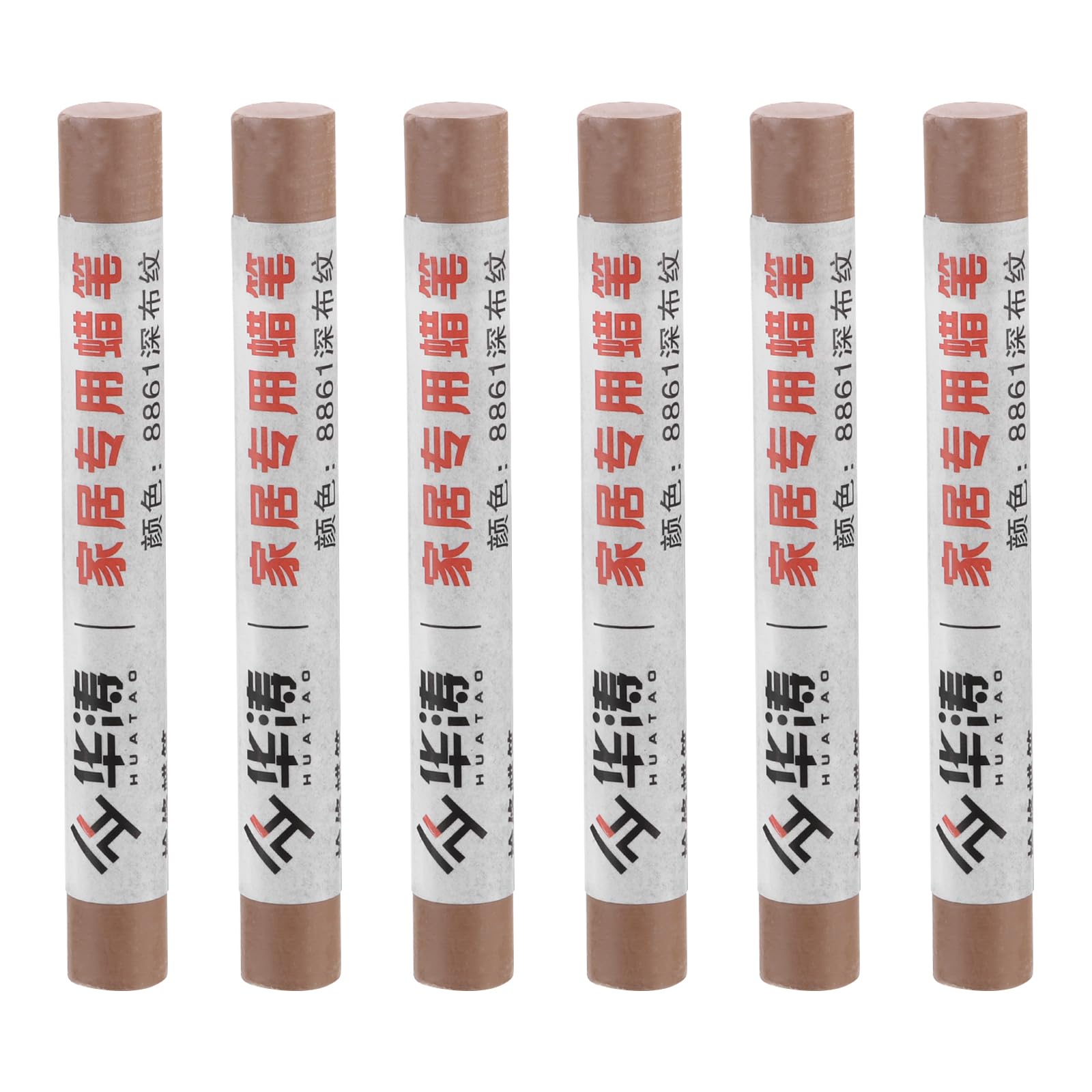 PATIKIL Furniture Repair Crayons, 6 Pcs Wax Wood Filler Sticks Wood Wax Crayons for Scratches, Wood Floor, Holes, Tables, Dark Cloth Texture
