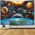 FEASRT Space Planet Tapestry Galaxy Universe Planets Solar System Wall Hanging Tapestries for Bedroom Living Room Apartment Dorm Decorations 80x60 Inches GTZYAY243
