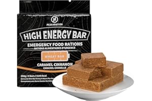 PEAK4RATION High Energy Bar | Emergency Ration Biscuits - Caramel Cinnamon 250g 1145kcal | Long Shelf-Life Compressed Biscuits - Compact Survival Food Ration Bar for Outdoor Camping, Crisis, Earthquake, Wildfire, Home Preparedness Supply