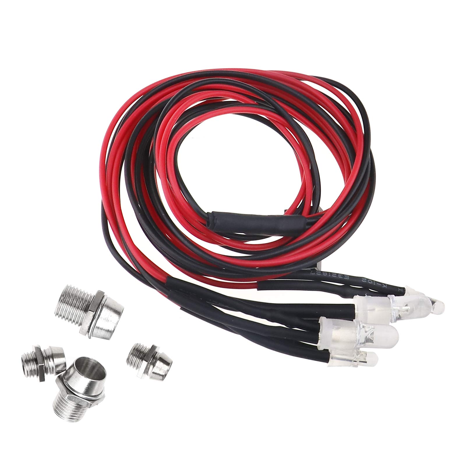 OTOTEC 4 LED Upgrade Parts 5mm 2 White 2 Red LED Light Set for RC Cars