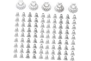 GLEAVI 100pcs Silver DIY Plastic Xmas Ornament Caps Hangers for Christmas Tree Ball Decorations Party