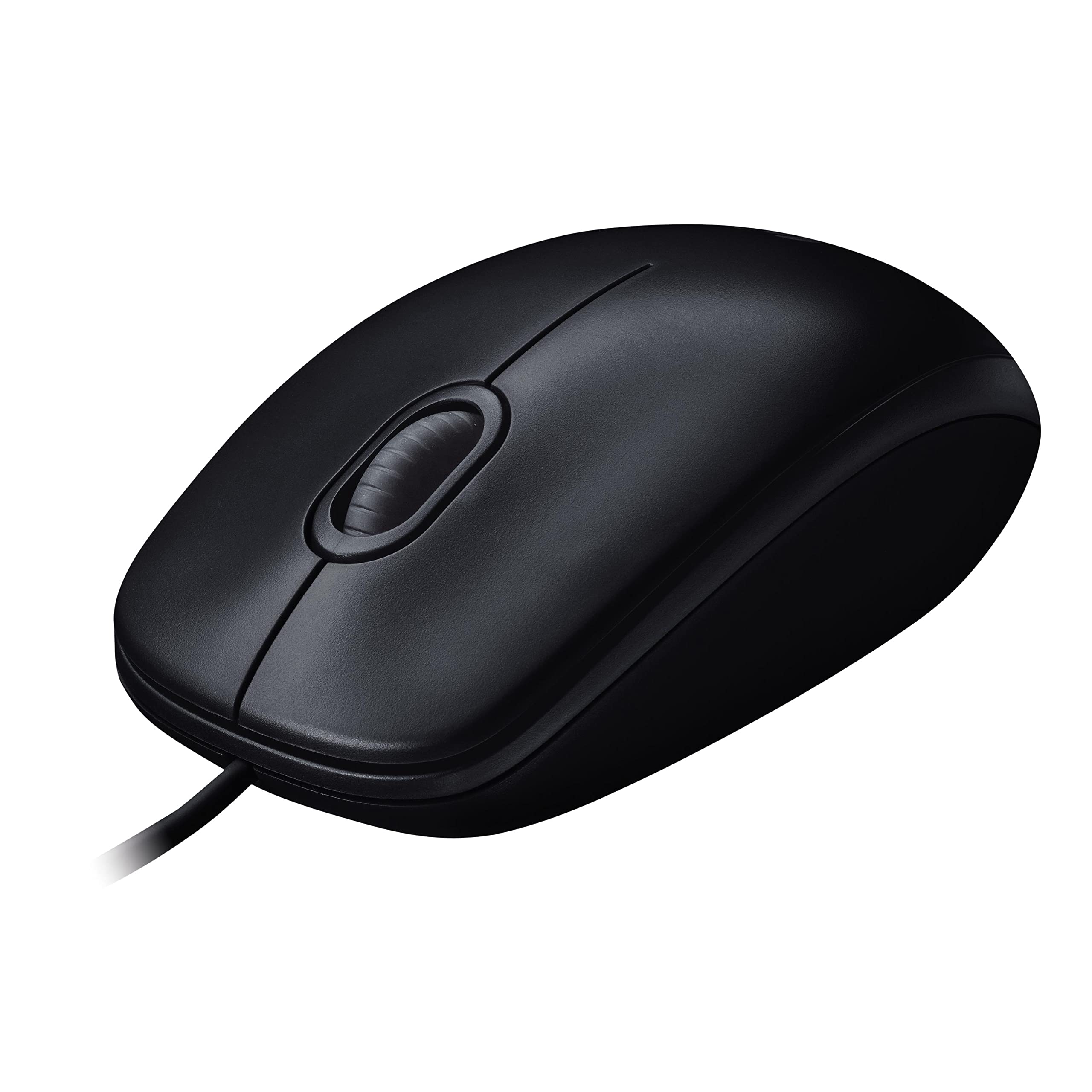 Logitech M90 Maus mit Kabel, 1000 DPI Sensor, USB-Anschluss, 3 Tasten, Für Links und Rechtshänder, PC/Mac - Schwarz