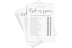 GardenCity Guess Who Bride or Groom?, Bridal Shower Games for 50 Guests, Minimalist