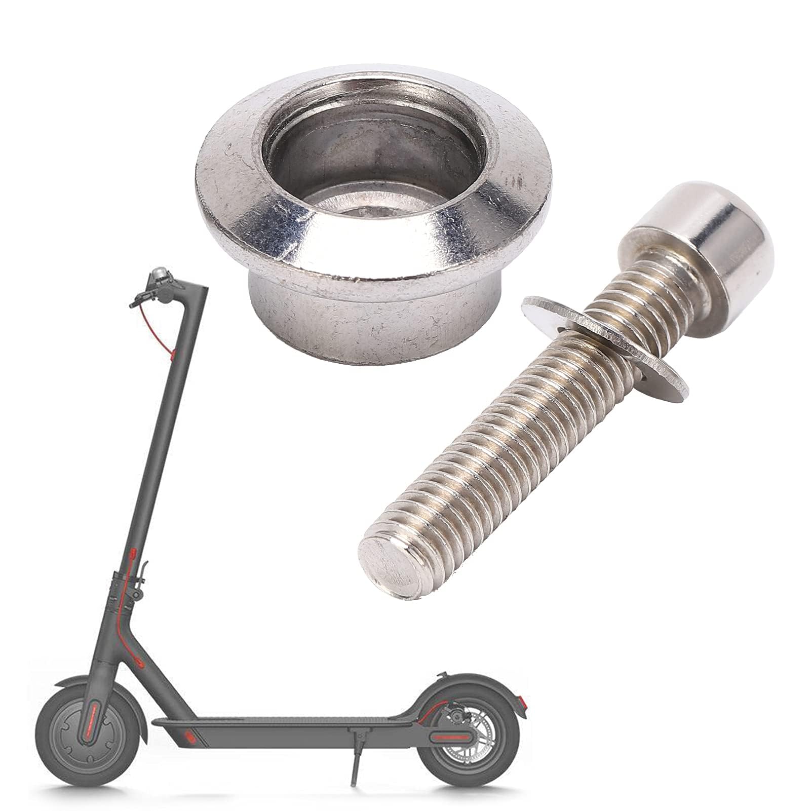Agatige Electric Scooter Folder Tightening Screw, Electric Ccooter Stainless Steel Front Fork Fixing Screw Kit with Screw Firmware and Washer for XiaomiM365/ PRO/ PRO2/ 1S/ Lite Electric Scooter