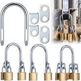 Frienda Multi-user Shared Access Locking System 4 Padlock Capacity Heavy Duty Gate Hasp, Weather Resistant Zinc Plated Carbon Steel Safe Box Alternative for Utility Gates, Fences, and Industrial Sites