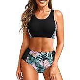 Tempt Me Women Two Piece High Waisted Bikini Set Sporty Swimsuits Bathing Suit with Bottom for Teen Girls
