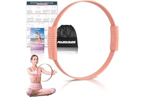 Paleclouds Pilates Ring, 13.5" Silicone Magic Circle with Training Poster & Portable Bag, Pilates Ring Circle for Inner Thigh Workout, Yoga, Lose Weight & Physical Therapy for Women