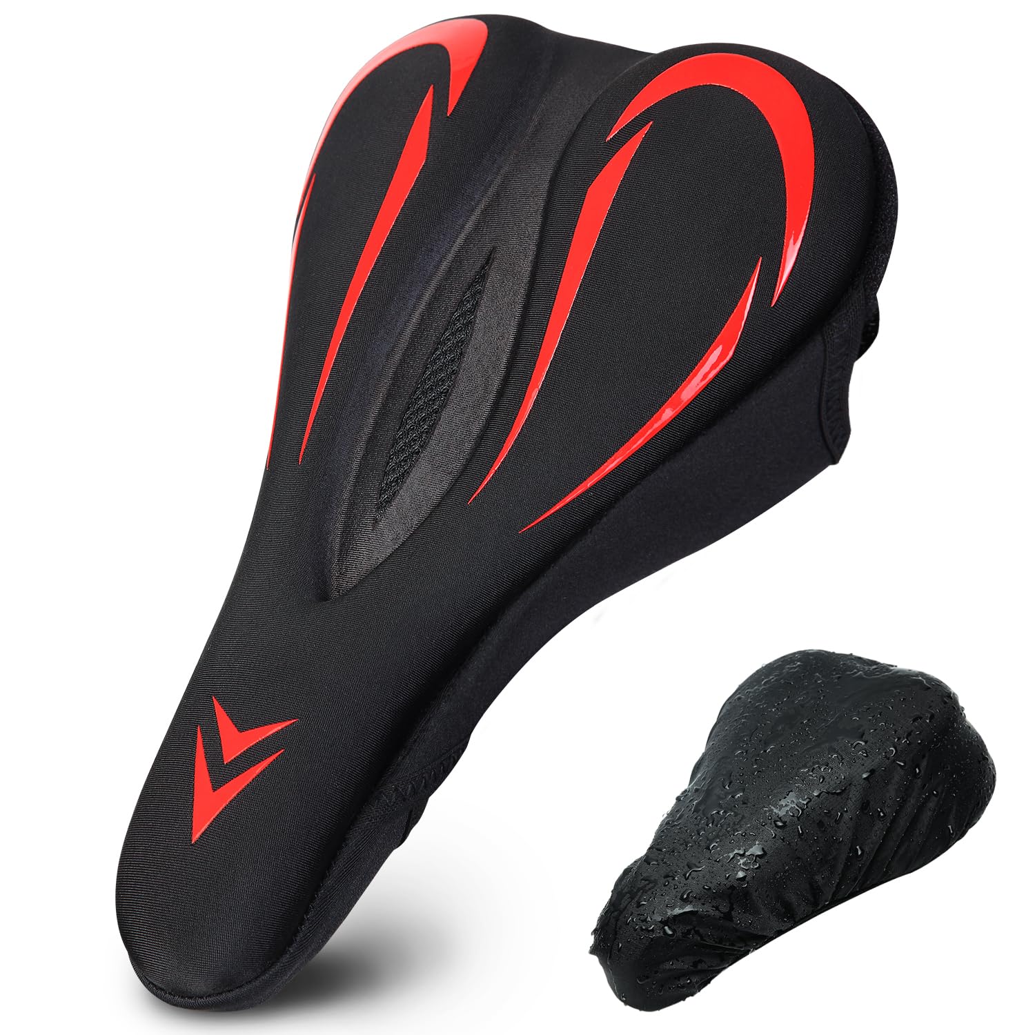 Souke Sports Narrow Bike Seat Cover,Foam&Gel Cycling Seat Cushion Pad,Anti-Slip Bicycle Saddle Pad For Women Men With Water&Dust Resistant Cover