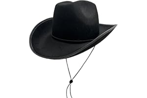 LAURVA Classic Plain Felt Cowboy Hat Cowgirl Hat for Women Men,Western Country Themed Bachelorette Party,Vibrant Colors