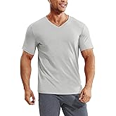 MIER Mens Dry Fit V Neck T-Shirts Workout Soft Short Sleeve Moisture Wicking Running Athletic Gym Casual Tee Tops