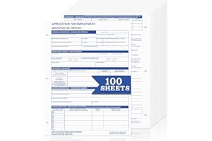 DLUGOPIS 100 Sheets Bilingual Employee Application Folders 8.5 X 11 inch Job Application Form Employment Employment Application Form Book 3-Hole English and Spanish for Personal Detail Office Supplies