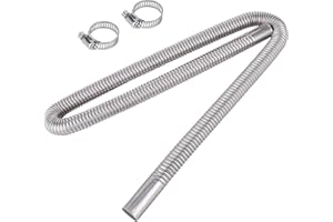 DOJOBKINB Stainless Steel Exhaust Hose - 47.2 Inch Flexible Diesel Heater Exhaust Pipe, 2.5cm/1 In Inner Diameter