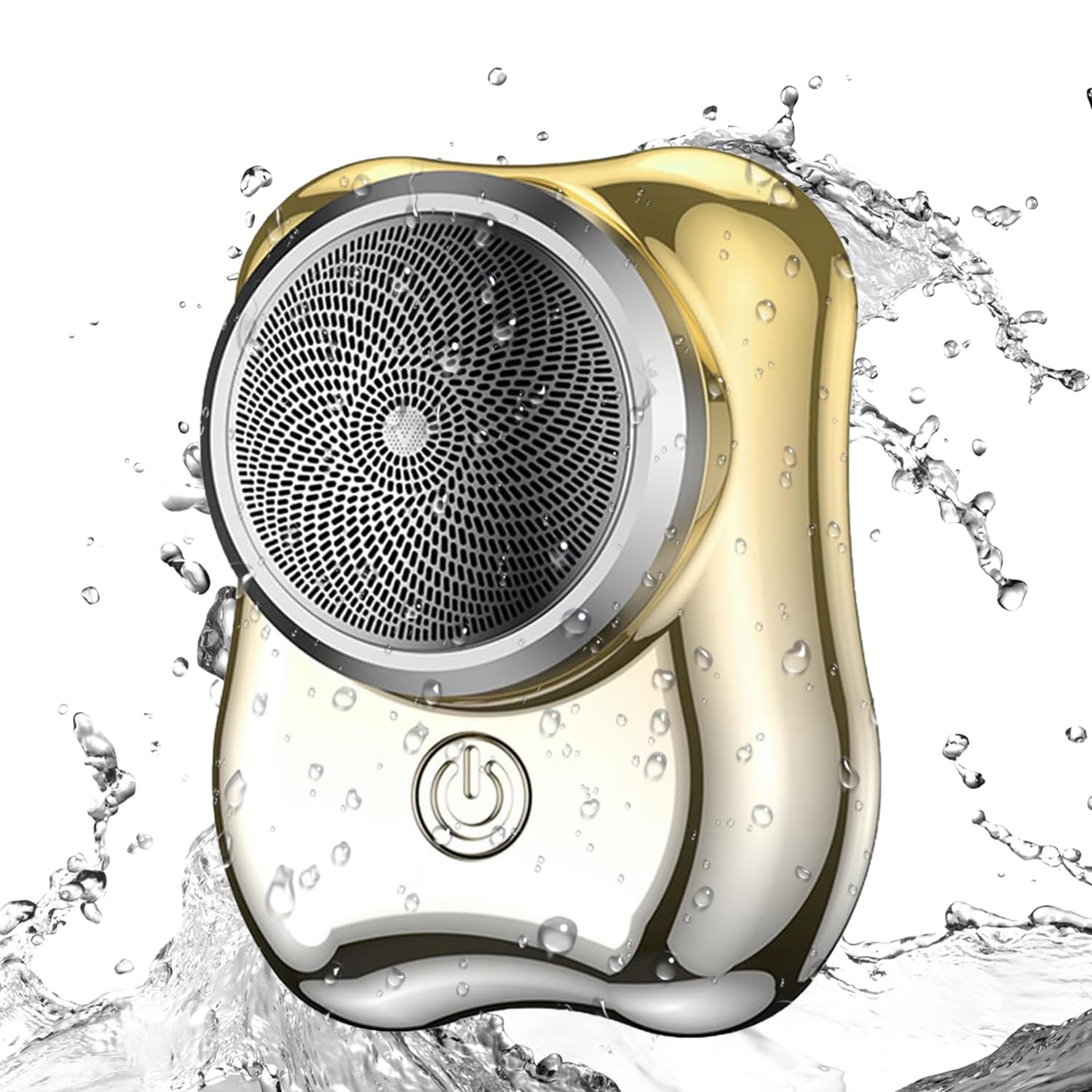 Portable Electric Shaver, Mini Electric Shaver, Powerful Electric Mini Razor for Men, USB Rechargeable Washable Lightweight Razor for Travel Office etc (Gold)