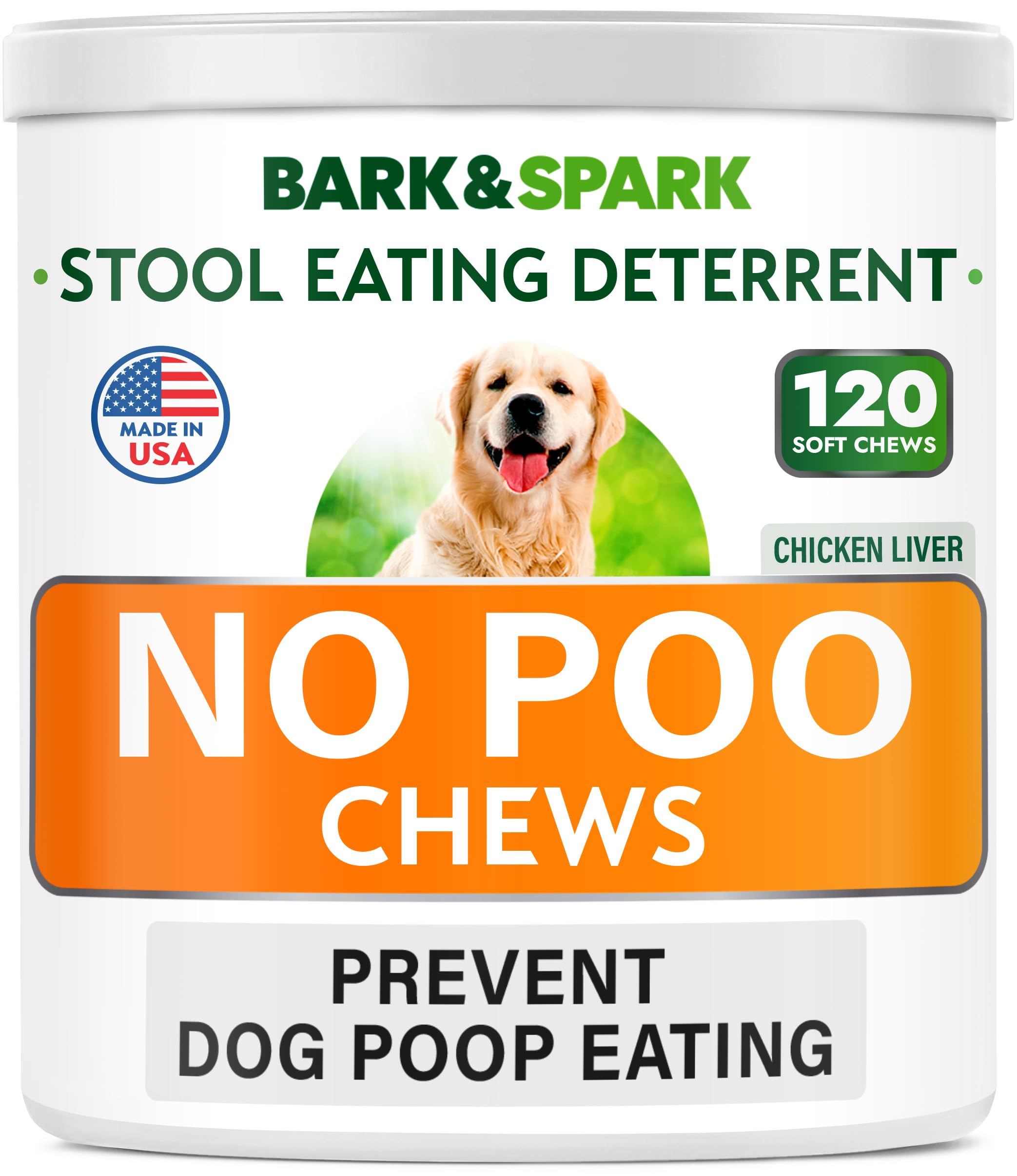 BARK&SPARK NO Poo Treats Prevent Dog Poop Eating Coprophagia Treatment  Stool Eating Deterrent Probioti