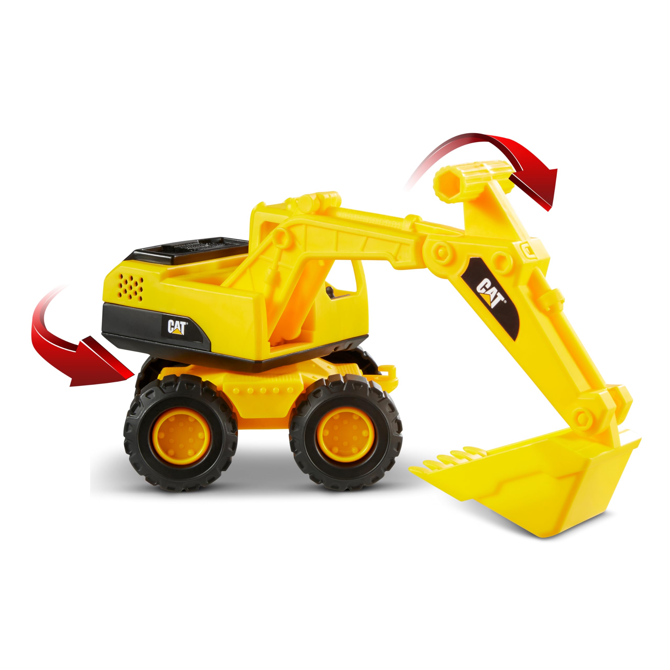 Cat Construction Fleet 10” Excavator Toy – Heavy‑Duty Plastic, Working Boom & Bucket, Free‑Rolling Wheels, Indoor/Outdoor Sandbox Vehicle for Toddlers & Kids Ages 2 +