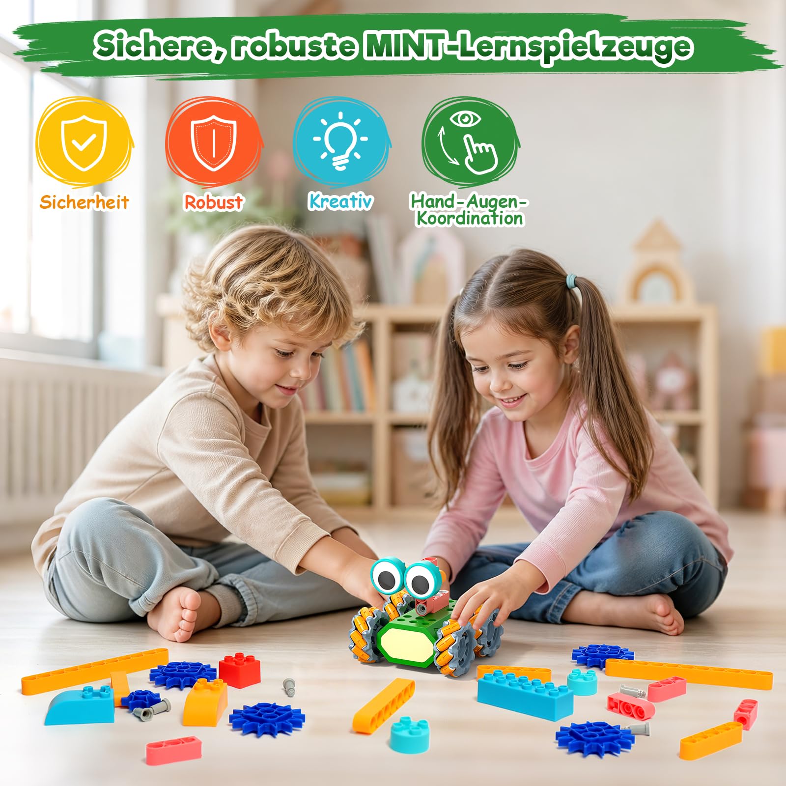 Technic Roboter Bauspielzeug Bausatz ab 6+, 33+ IN 1 RC Roboter und Auto 6