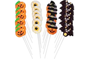 YUMZO Halloween Lollipops, 24 Count Lollipops Individually Wrapped, Ideal Candy Gift, Halloween Themed Candy for Kids Delicious