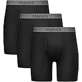 Hanes mens Stay Dry Pouch Boxer Briefs, Performance Stretch Boxer Brief With Leak Protection, 3-pack