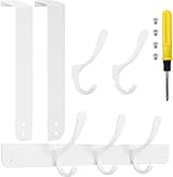 SKOLOO Over The Door Hook White 5-Hook Coat Rack Stainless Steel view 6