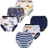 BIG ELEPHANT Baby Boys' 6 Pack Toddler Potty Training Pants 100% Cotton Waterproof Underpants