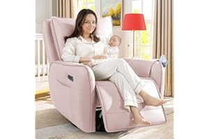 CFVYNE Power Recliner Gliders for Nursery, Electric Swivel Rocker Recliner Chair, Comfy Upholstered Living Room Reclining Rocking Chairs with Lumbar Support