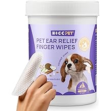 HICC PET Ear Cleaner Finger Wipes for Dogs &amp; Cats, Vet-Recommended Dog Ear Infection Treatment to Relief Itching &amp; Inflammati