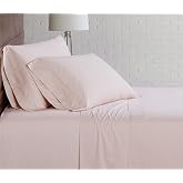 Brooklyn Loom Classic Cotton Sheet Sets Blush Cotton 4-Piece Queen Sheet Set, Solid Color Themed, for Men and Women, Oeko-TEX Certified Confidence