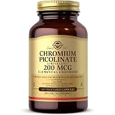 Solgar Chromium Picolinate 200 mcg, 180 Vegetable Capsules - Gluten Free | Supports Healthy Blood Sugar Metabolism, Non-GMO, Vegan, Dairy Free, Kosher - 180 Servings