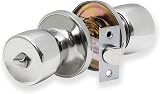 XFORT Tulip Privacy Knob Set Polished Chrome Keyless Door Lock for Internal