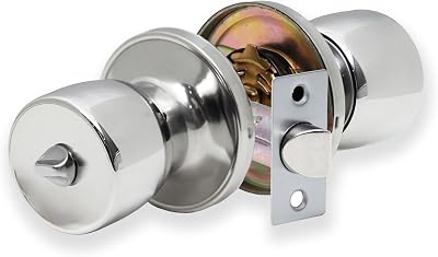 XFORT Tulip Privacy Knob Set Polished Chrome Keyless Door Lock for Internal