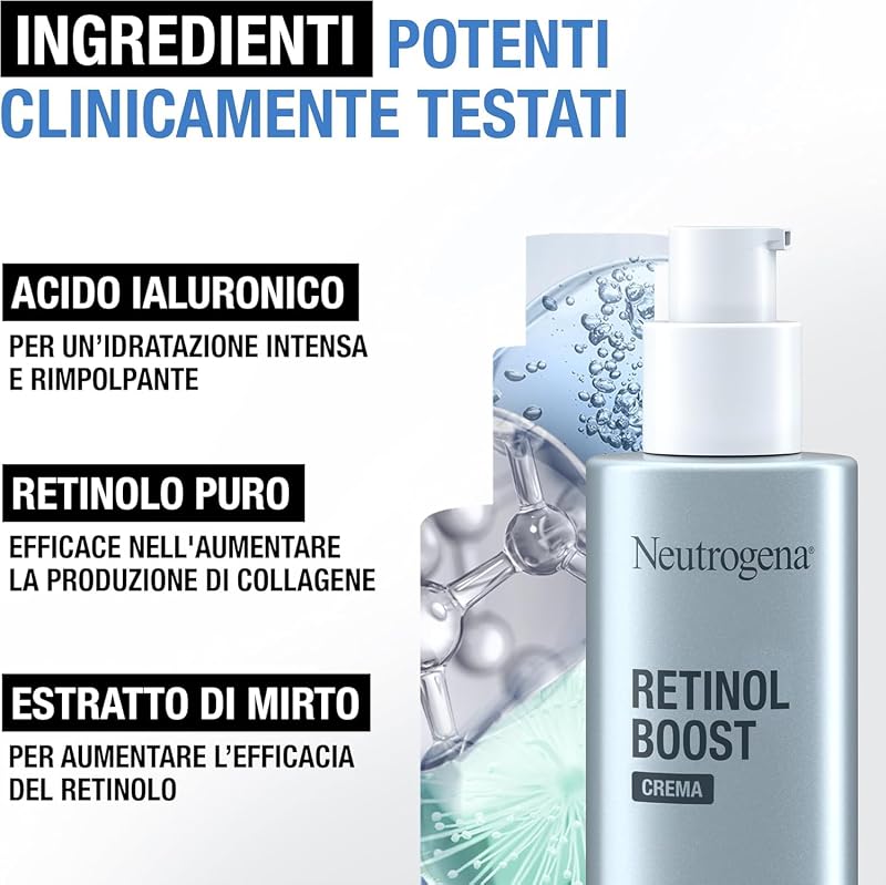 Retinol Boost Crema Viso Antirughe con Retinolo Puro, 50 ml