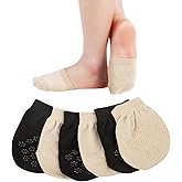 MKYSZLT 6 Pairs Toe Topper Socks No Show Liner Half Socks for Women,Seamless Grip Non Slip Sock Hidden Toe Covers Sock for Women's Mules Heels