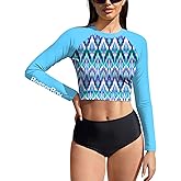 BesserBay Women's UPF 50+ Long Sleeve Rashguard Swimming Crop Top