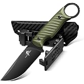 Purple Dragon Fixed Blade Knife with Kydex Sheath -Survival Knife Green | Forged from a Single Piece of D2 Steel, Full Tang G10 Handle, Gift Box, for Outoor Camping